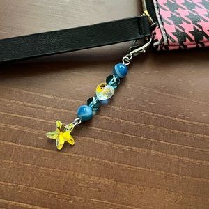 New Crystal Gemstone Starfish Purse Charm Zipper Pull